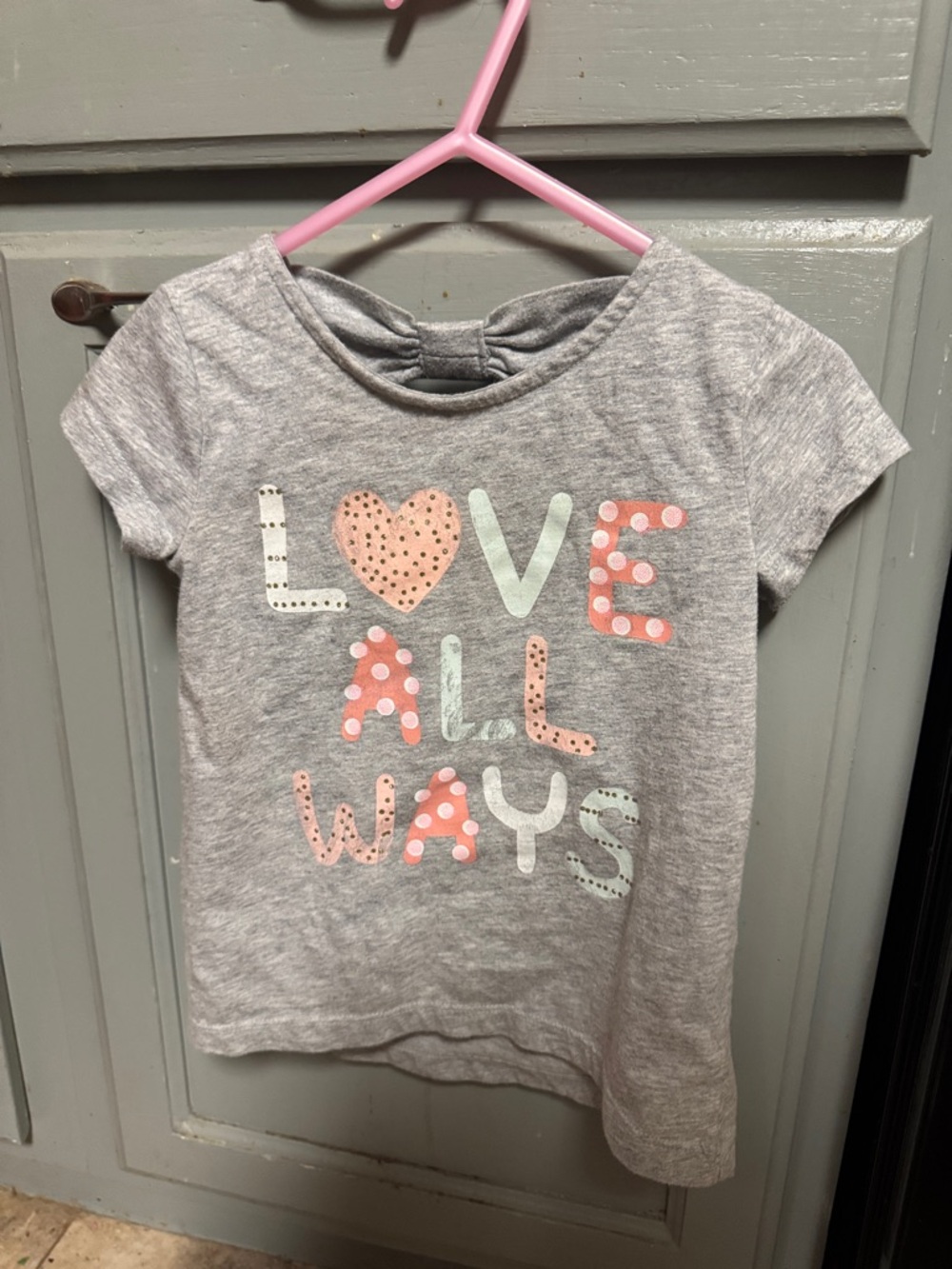 Girls' Gray 'Love All Ways' Graphic Tee - Pink & Mint Accents